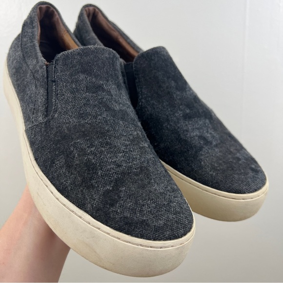 Frye Lena Slip On Sneaker Charcoal Gray Camo Print Platform Size 8 - Picture 3 of 10